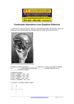 Espelhos Esf&eacute;ricos - NS Aulas Particulares