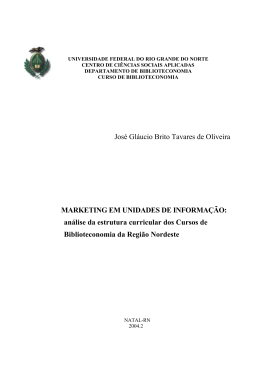 Jos&eacute; Gl&aacute;ucio Brito Tavares de Oliveira MARKETING EM UNIDADES