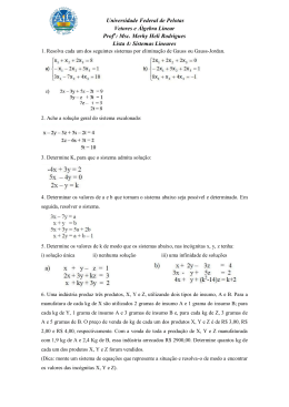 Msc. Merhy Heli Rodrigues Lista 4: Sistemas Lineares
