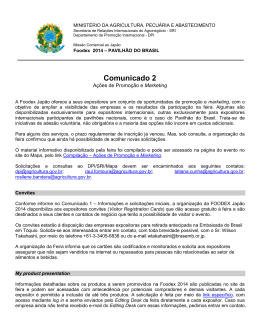 Comunicado 2 - Minist&eacute;rio da Agricultura