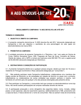 1 REGULAMENTO CAMPANHA &ldquo;A AEG DEVOLVE-LHE