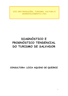 Diagn&oacute;stico Propostivo Tendencial do Turismo de Salvador