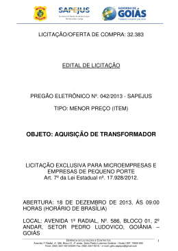 Edital do Pregão Eletrônico nº. 042/2013