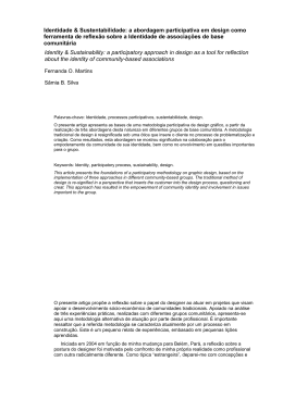 Identidade & Sustentabilidade: a abordagem participativa em