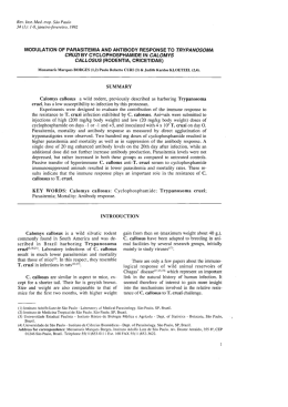 modulation of parasitemia and antibody response to