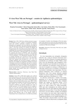 O v&iacute;rus West Nile em Portugal &ndash; estudos de vigil&acirc;ncia