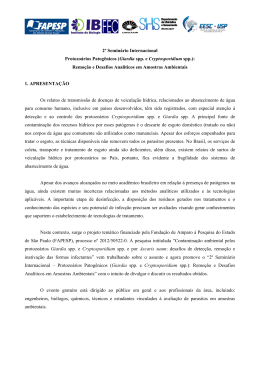 2&ordm; Semin&aacute;rio Internacional Protozo&aacute;rios Patog&ecirc;nicos (Giardia spp. e