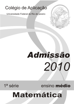 Prova de Matemática - 1º Ano do Ensino Médio - CAp-UFRJ