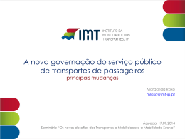A nova governação do serviço público de transportes de passageiros