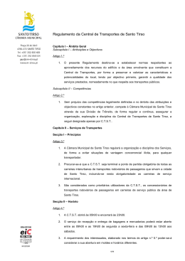 Regulamento da Central de Transportes de Santo Tirso, aprovado