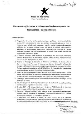 Recomenda&ccedil;&atilde;o sobre a subconcess&atilde;o das empresas de transportes
