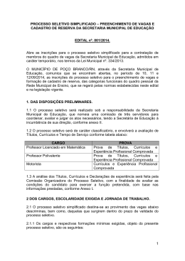 Edital Educação - Seletivo