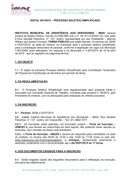 edital 001/2015 &ndash; processo seletivo simplificado