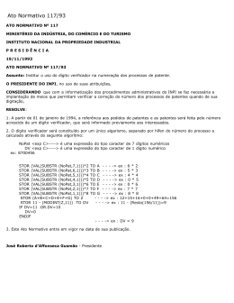 Ato Normativo n° 117/93 (Processos de patente)