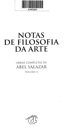 NOTAS DE FILOSOFIA DA ARTE