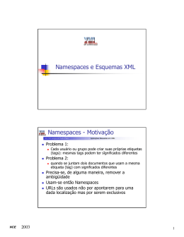 Namespaces e Esquemas XML Namespaces