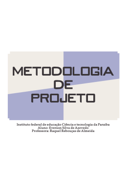 do meu trabalho de metodologia de projeto