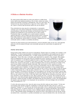 A B&iacute;blia e a Bebida Alco&oacute;lica