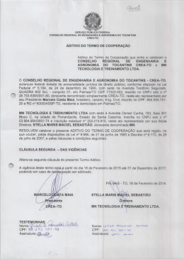 Termo de Coopera&ccedil;&atilde;O MN Tecnologia e Treinamento - Crea-TO