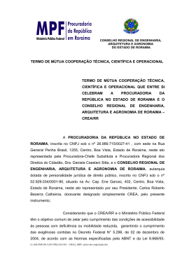 termo de cooperação - Procuradoria da República em Roraima