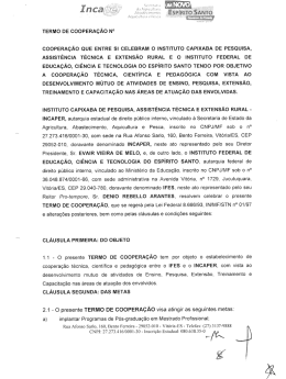 TERMO DE COOPERAÇÃO No - Instituto Federal do Espírito Santo