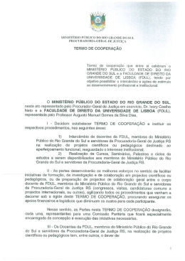 TERMO DE cOOPERA&ccedil;&Atilde;o - Faculdade de Direito de Lisboa