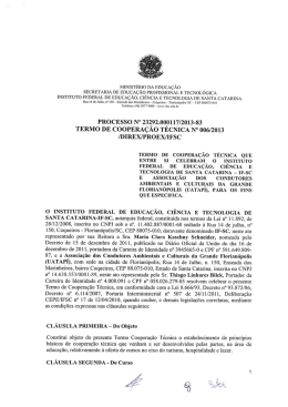 Termo de coopera&ccedil;&atilde;o - Campus Florian&oacute;polis