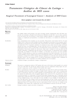 Tratamento Cirúrgico do Câncer da Laringe – Análise de 1055 casos