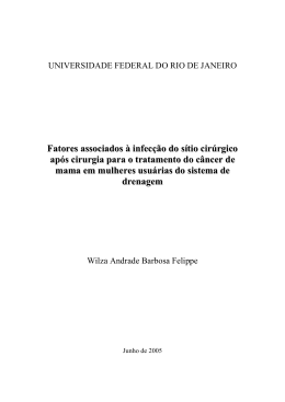 Fatores associados &agrave; infec&ccedil;&atilde;o do s&iacute;tio cir&uacute;rgico ap&oacute;s