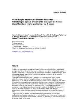 Reabilitacao Precoce De Atletas
