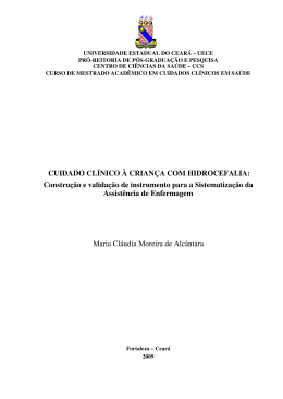 CUIDADO CL&Iacute;NICO &Agrave; CRIAN&Ccedil;A COM HIDROCEFALIA