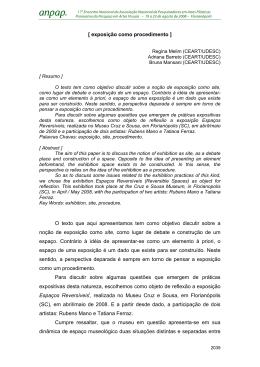 [ exposição como procedimento ] O texto que aqui