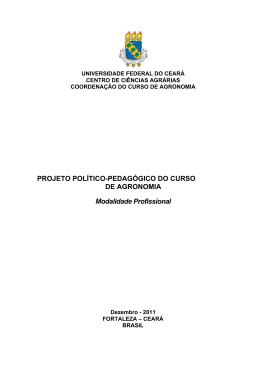 Projeto Pol&iacute;tico Pedag&oacute;gico - Agronomia &ndash; UFC