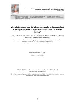 Vivendo &agrave;s margens de Curitiba