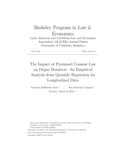 The Impact of Presumed Consent Law on Organ Donation: An