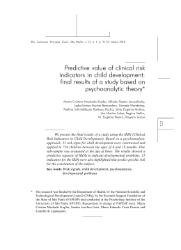 31 Predictive value of clinical risk indicators in child development