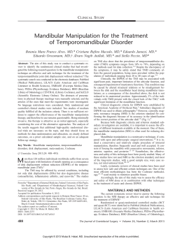 Mandibular Manipulation for the Treatment of