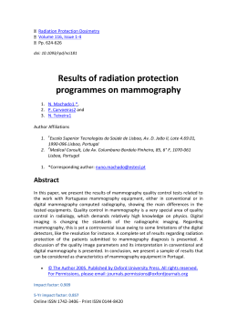 Results of radiation protection programmes on mammography