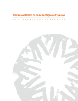 Elementos B&aacute;sicos de Implementa&ccedil;&atilde;o de Projectos