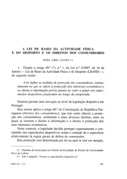a lei de bases da actividade física e do desporto e os direitos dos