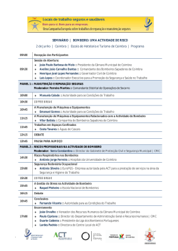 SEMINÁRIO | BOMBEIRO: UMA ACTIVIDADE DE RISCO 2 de