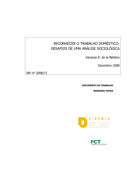 reconhecer o trabalho dom&eacute;stico: desafios de uma - din&acirc;mia`cet-iul