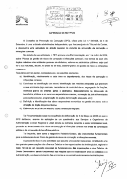 Plano de Preven&ccedil;&atilde;o de Risco e Gest&atilde;o, incluindo os de Corrup&ccedil;&atilde;o
