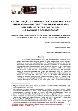 a constitui&ccedil;&atilde;o e a supralegalidade de tratados