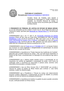 Portaria da Presidência nº 3.126 - Tribunal de Justiça de Minas Gerais