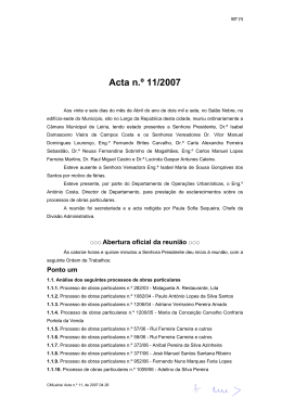 Reuni&atilde;o ordin&aacute;ria de 26 de Abril de 2007