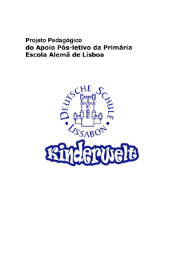 Projeto Pedag&oacute;gico do Apoio P&oacute;s-letivo da Prim&aacute;ria Escola Alem&atilde;