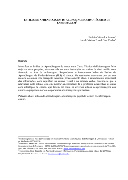 ESTILOS DE APRENDIZAGEM DE ALUNOS NUM