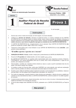 Prova 1- Auditor- Fiscal 2009