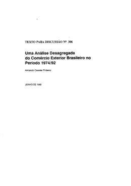 Uma Análise Desagregada